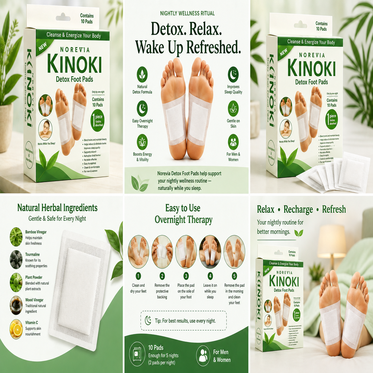 Kinoki - Cleansing Detox Foot Pads – 10 Pcs