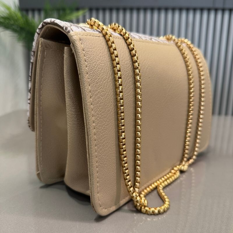 ProductImage100_1755075772.jpg Beige | Dior Oblique Canvas & Leather Flap Clutch | Luxury Designer Handbag for Women - Image 3