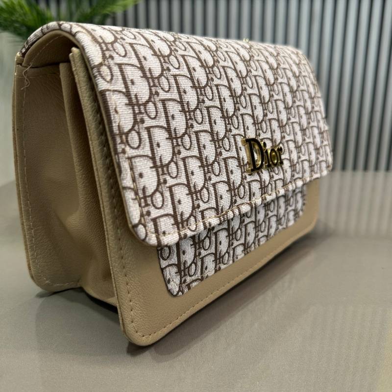 ProductImage98_1755075773.jpg Beige | Dior Oblique Canvas & Leather Flap Clutch | Luxury Designer Handbag for Women - Image 4